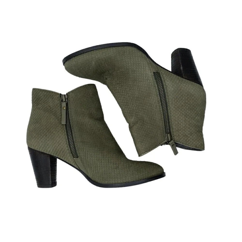 MIA Women’s Size 7.5 Maddock Heeled Ankle Boots Green